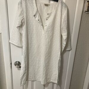 Anthropologie Neerus cotton eyelet tunic Xl